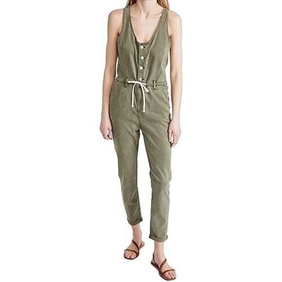 Paige NWOT Women's Christy Utility Jumpsuit Vintage Ivy Green Size 0 - Picture 1 of 7